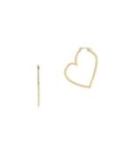 Betsey Johnson Boost Gold Open Heart Hoop Earrings