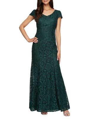 Alex Evenings Floral Lace Gown