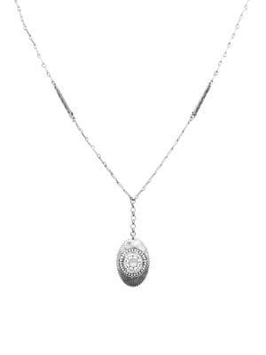 Lucky Brand Floral Tribes Silvertone Pendant Necklace