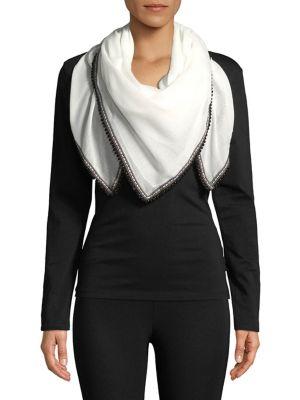 Lord & Taylor Pom-pom Trimmed Scarf