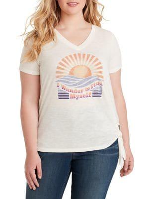 Jessica Simpson Plus Maya Tie-front Graphic Tee