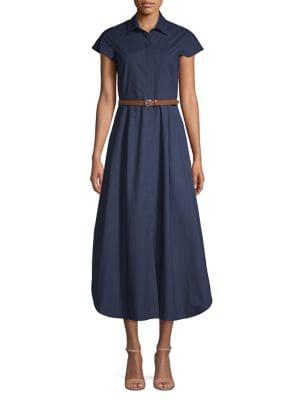 Weekend Max Mara Belted A-line Cotton Dress