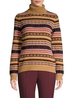 Brooks Brothers Red Fleece Merino-blend Fairisle Turtleneck Sweater