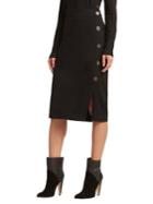 Donna Karan Knit Bodycon Button Skirt