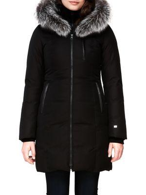 Soia & Kyo Christy Fox Fur-trim Coat