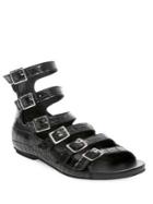 Design Lab Croco Textured Sandals