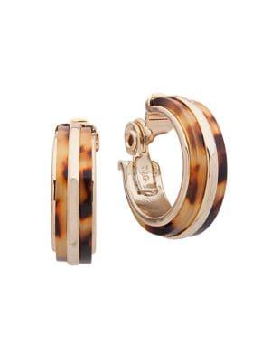 Lauren Ralph Lauren Goldtone & Faux Tortoiseshell Hoop Earrings