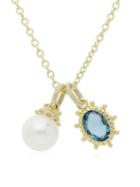 Ripka Bella 7.5mm Pearl, Topaz, And 14k Yellow Gold Necklace