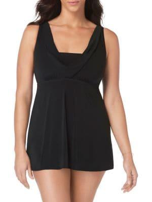 Longitude Little Black Cowl Neck Swimdress