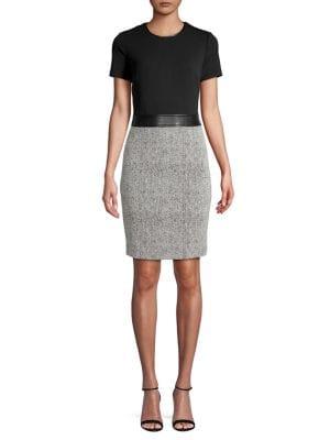 Karl Lagerfeld Paris Trimmed Contrast Sheath Dress