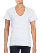Lord & Taylor Petite Striped Scoopneck T-shirt