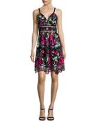 Nicole Miller New York Embroidered Scalloped Dress