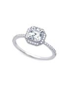 Crislu Classic Sterling Silver Heirloom Solitaire Ring