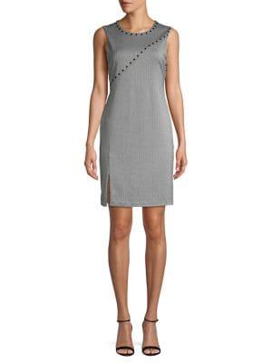 Vince Camuto Studded Ribbed Sheath Dress