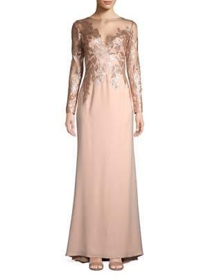Tadashi Shoji Sequined High-low Gown