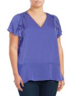 Michael Michael Kors Plus Flounce V-neck Top