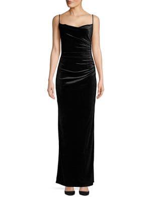 Laundry By Shelli Segal Long Velvet Column Dress