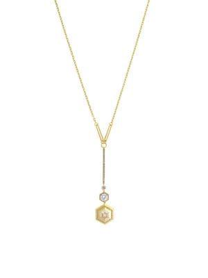 Etienne Aigner Hexagon Crystal Y-necklace
