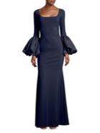 Chiara Boni La Petite Robe Ary Bell-sleeve Midnight Gown