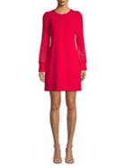 Calvin Klein Embellished Long-sleeve Shift Dress