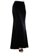 Js Collections Black Velvet Fishtail Skirt