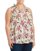 B Collection By Bobeau Floral Sleeveless Blouse