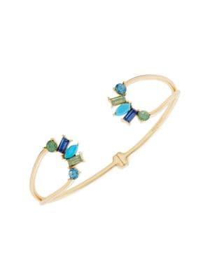 Sole Society Multicolored Crystal Hinged Cuff Bracelet