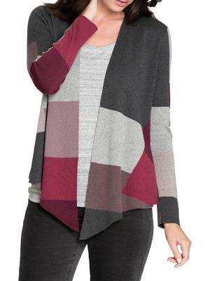 Nic+zoe Petites Petite Petite Colorblock Open-front Cardigan