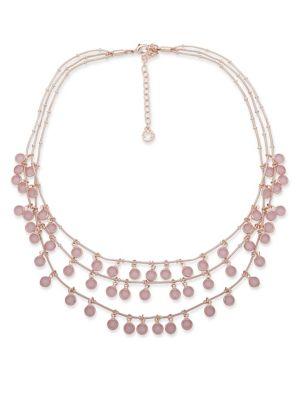 Anne Klein Crystal Layered Three-row Necklace