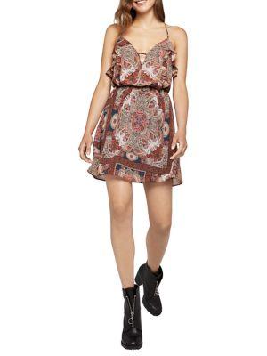 Bcbgeneration Paisley Hypnosis Ruffle Mini Dress