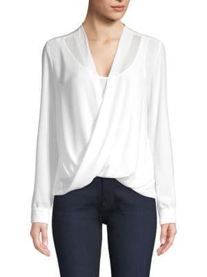 Bailey 44 Draped Georgette V-neck Top