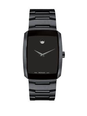 Movado Eliro Rectangular Black Pvd Bracelet Watch
