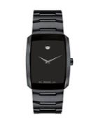 Movado Eliro Rectangular Black Pvd Bracelet Watch