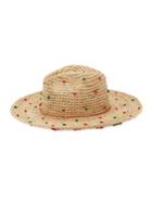Dorfman Pacific Thread Embellished Raffia Sun Hat