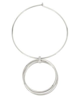 Kenneth Cole New York Trinity Rings Crystal Double Circle Pendant Necklace
