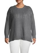 Calvin Klein Plus Embellished Cotton-blend Sweater