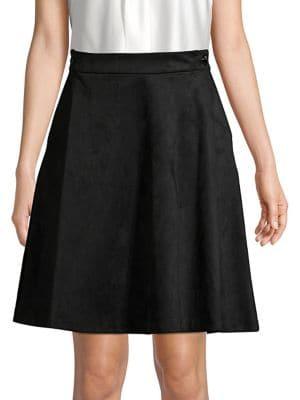 Karl Lagerfeld Paris Faux Suede A-line Skirt