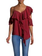Bailey 44 Ruffled Cold-shoulder Top