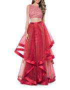 Glamour By Terani Couture Two- Piece Embellished Prom Dress Set