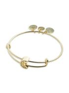 Alex And Ani Goldtone & Swarovski Crystal Moon Symbol Beaded Charm Bracelet