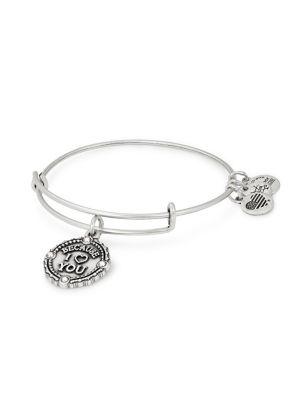Alex And Ani Because I Love You Crystal-embellished Charm Bangle Bracelet