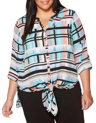 Rafaella Plus Tie-front Tunic