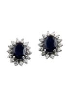 Effy Gemma Sapphire, Diamond And 14k White Gold Earrings, 0.69tcw