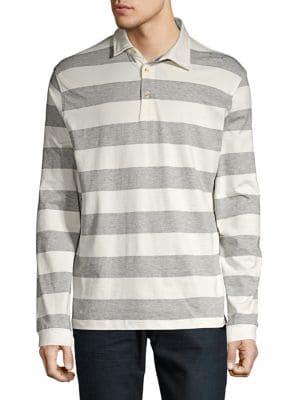 Black Brown Striped Rugby Shirt