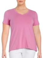 Lord & Taylor Stretch Cotton V-neck Tee