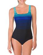Reebok Ombre Striped One-piece Swimsuit