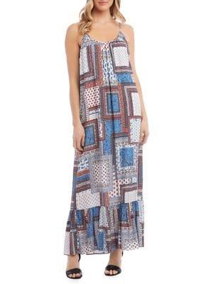 Karen Kane Paisley Ruffle-hem Maxi Dress