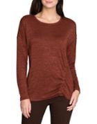 Nic+zoe Side Ruched Long-sleeve Sweater
