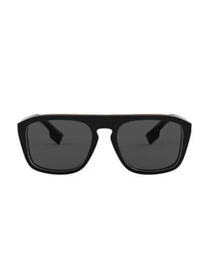 Burberry Stripe 55mm Square Sunglasses