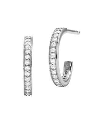 Michael Kors Sterling Silver And Cubic Zirconia Mini Huggie Hoop Earrings